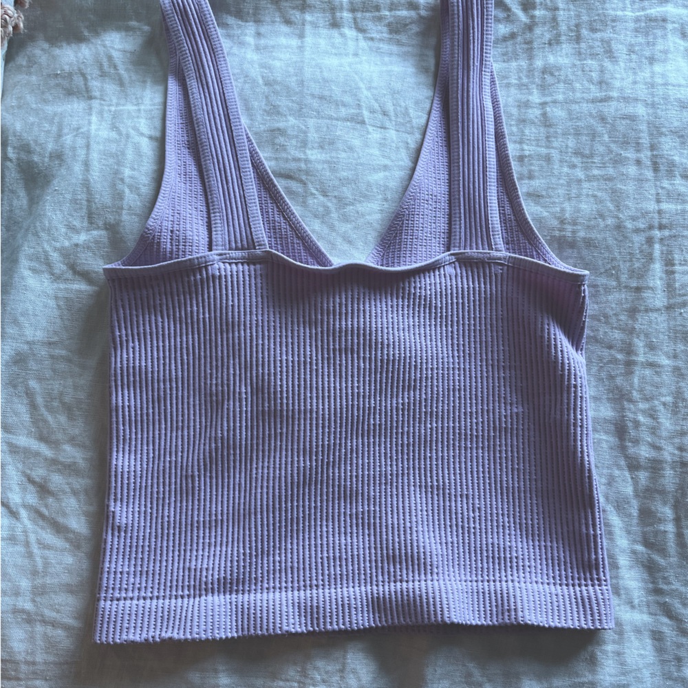 Lavender Tank Top Stretchy Ribbed - Picture 2 of 2